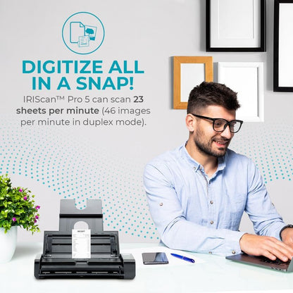 IRIScan Pro Document Scanner duplex-v5PRO 20PPM/40IPM: Desktop Scanner, ADF 20,Free Readiris Editor,scan to Word, PDF,XLS, Bus.Cards to Outlook,USB AC,scan to Cloud Win
