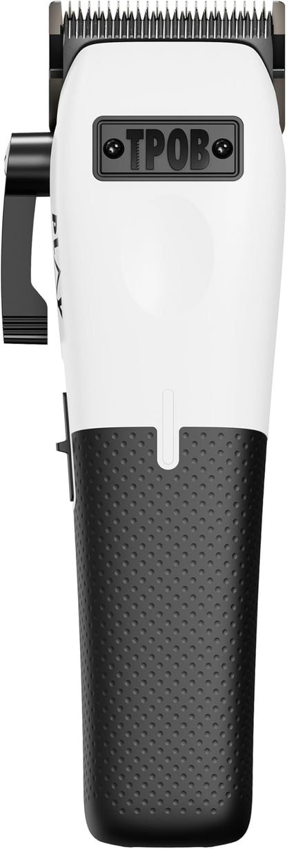 TPOB Play Barber Hair Clippers for Men 7500 RPM with Rubber Grips (White 3 Set)