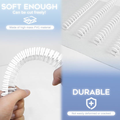 Rayson PROC1230WT Click Binding Spines, 3:1 Pitch, 1/2" Diameter, 90 Sheets Binding Capacity, White, 30/Box