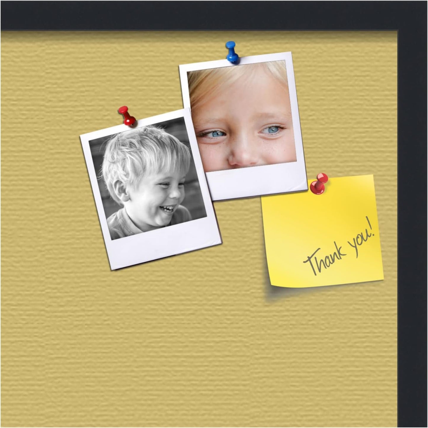 PinPix 24x24 Inch Cork Bulletin Board. This Decorative Framed Pin Board Comes with Honey Pastel Design and a Satin Black Frame. Ideal for Home Office Decor or Message Board (PinPix-1810)