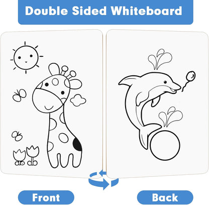 Dry Erase Lapboards, HERKKA 12 Pack Double Sided Small Dry Erase Whiteboards 9 x 12.5 Inch with 12 Erasers, Small Dry Erase Boards for Classroom Teacher Supplies, Personal White Boards for Students