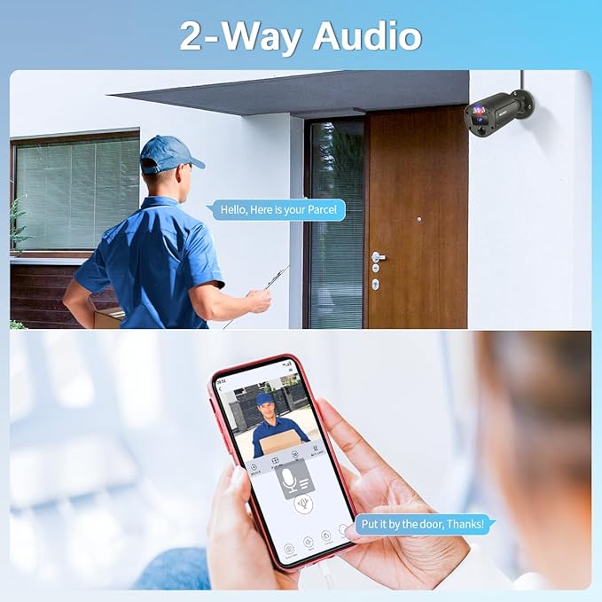 【2-Way Audio & 130° Wide Angle】 Outdoor Wired Security Camera System, Wired Cameras for Home Security, POE Video Surveillance Systems