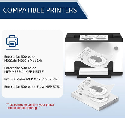 507X 507A High Yield Toner Cartridges CE400X CE400A(Black) Remanufactured Compatible with 507X 507A for Enterprise M551n M551dn M551xh M570dw M570dn M575c M575dn M575f(2 Pack, Black)