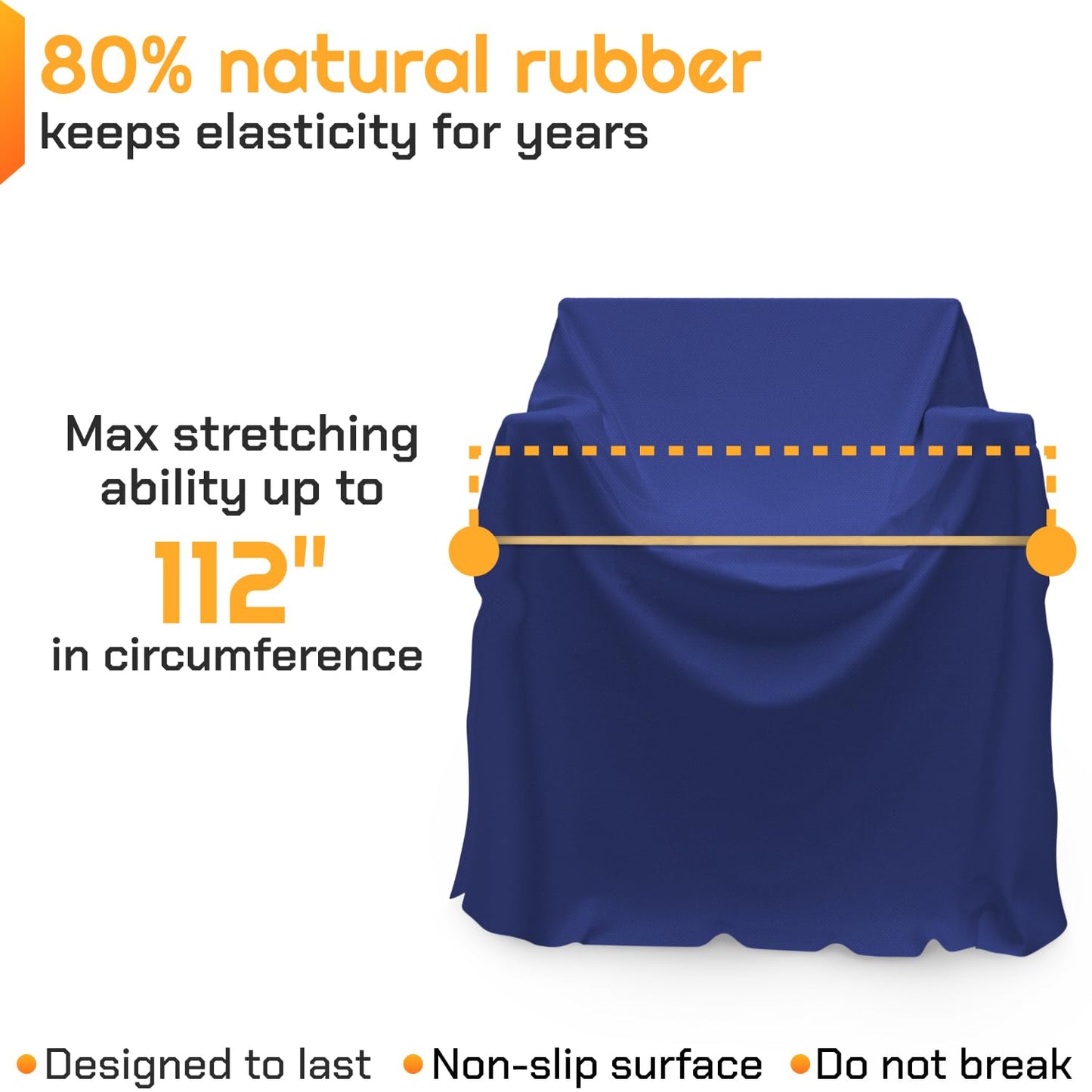 IDL Packaging 56" Strong, Elastic & Flexible Rubber Bands, Pack of 12, Beige - 2X Elasticity, 80% Natural Rubber - Extra Strong Mover Bands for Furniture, Boxes, Moving Blankets