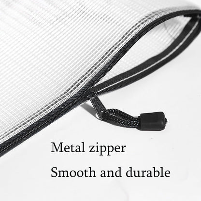 Mesh Pouch Bag,A4 Zipper Bag for Organizing Storage, Waterproof Zipper Pouch, 9" x 12"/24cm x 33cm, File Bag for School and Office Supplies (Black)