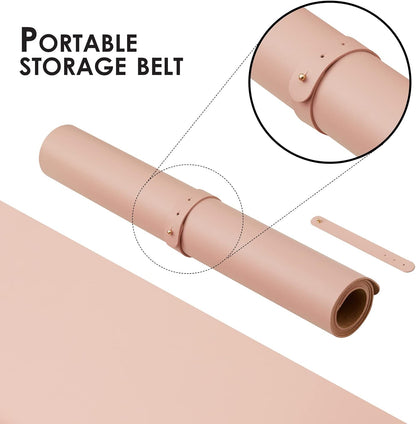 Cork Desk Mat - Dual-Sided Desk Pad for Office and Home - Desk Organization and Accessories - Ideal for Large Mouse Pad and Desk Mats on Top of Desks(Pink,27.6"x 13.8")