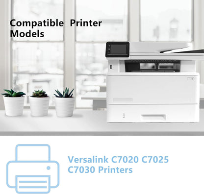VersaLink C7030 High Capacity Toner Cartridges Replacement for Xerox 106R03741 106R03742 106R03743 106R03744 Toner Compatible for Xerox Versalink C7020 C7025 C7030 Printer (Black Cyan Magenta Yellow)