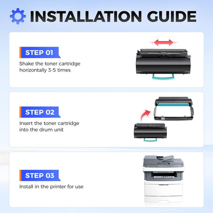 X264H11G Toner Cartridge Black 1-Pack High Yield with Chip Replacement for Lexmark X264 X264A11G X264H11G Toner Compatible with Lexmark X264dn X363dn X364dn X364dw X363 Series Printers (9,000 Pages)