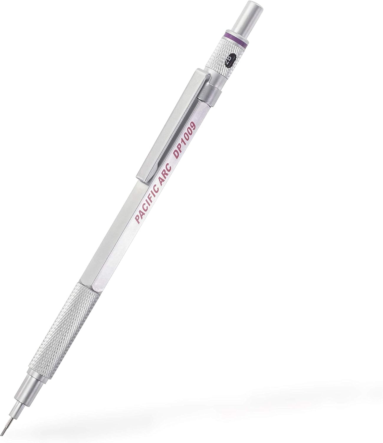 Pacific Arc Chromograph Metal Mechanical Pencil .9 mm Silver Barrel Mechanical Pencil with Built In Lead Pencil Grade Indicator, Lead Pencil Holder for Drafting, Sketching, and Drawing