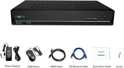 REOLINK 8CH Network Video Recorder for Home Security Camera System, Only Work with 16MP/12MP/4K/8MP/5MP/4MP REOLINK PoE IP Camera, 24/7 Recording to Pre-Installed 2TB Hard Drive, RLN8-410