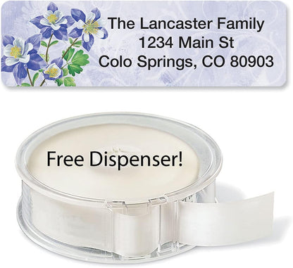 Colorful Images Spring Floral Rolled Personalized Return Address Mailing Labels with Dispenser, Customize with Name & Shipping Address, 250 ¾” x 2½” Self Adhesive, Easy Peel Label Roll