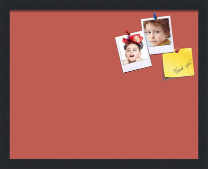 PinPix 19x15 Inch Cork Bulletin Board. This Decorative Framed Pin Board Comes with Crimson Pastel Design and a Satin Black Frame. Ideal for Home Office Decor or Message Board (PinPix-1807)