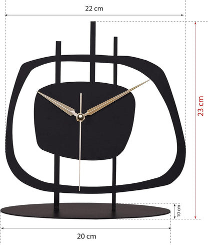 Table Clock for Living Room Office, Bedside, Kitchen | Silent Running Night Shelf Analog Desk Clock with 8 x 9 inch Size | Decorative Table Clocks