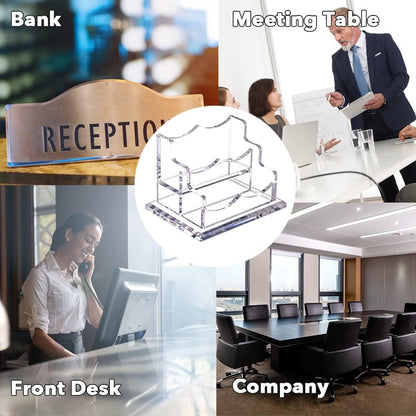2 Packs Acrylic Business Card Holders for Desk, Horizontal Clear Business Name Card Display Stand, Desk Accessory Business Name Card Organizer (Horizontal, 1-Slot)
