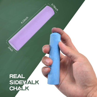 144PCS Washable Sidewalk Chalks Set in 12 Colors Non-Toxic Coloured Chalk Pavement for Kids Jumbo Chalk for Toddler Painting on Blackboard, Playground, Party