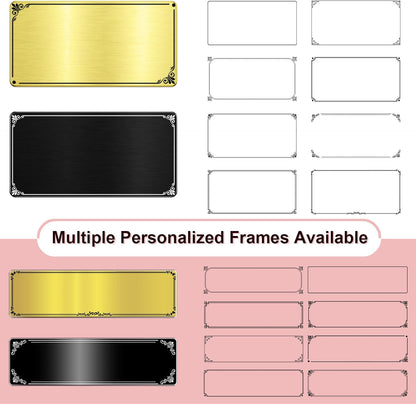 Stainless Steel Personalized Name Plate with Adhesive - Custom Plaque, Name Tag, Badge, Lable, Sign - Decorative Engraved Name Plates for Trophy, Award, Memorial