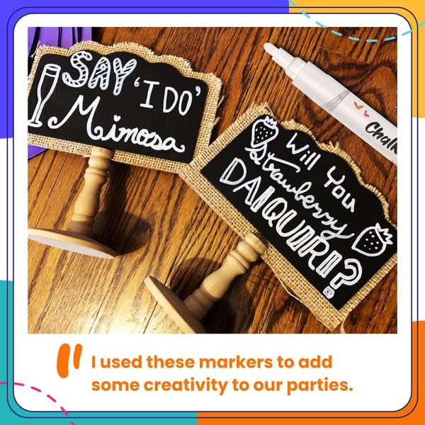 Chalkola 6 White Liquid Chalk Markers - White Dry Erase Liquid Chalk Pens for Chalkboard Signs, Blackboard, Car Window, Glass, Bistro | Variety pack - (3x) 3mm Fine Tip + (3x) 6mm Bold Size Ink Marker