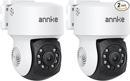 ANNKE 2Pack 1080P 2MP AHD CCTV Home Surveillance Dome Wired PT Camera with 350° pan and 90° tilt, 100ft IR Night Vision, IP65 Weatherproof Security Add–On Cam for Outdoor, Wide Compatibility - APT200