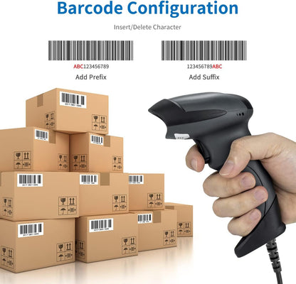 NETUM USB Laser Barcode Scanner, Handheld 1D Wired Bar Code Scanner Scanning UPC EAN Reader Gun Retails for Supermarket, Convenience Store, Warehouse - NT-M1