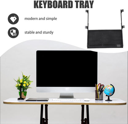 jojofuny 1 Set of Keyboard Tray Under Desk, Keyboard Sliding Tray Under Desk, Keyboard Drawer Slide Tray, Keyboard Shelf, for Home and Office
