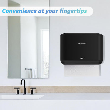 Paper Towel Dispenser Wall Mount, Multifold Paper Towel Holder Adhesive Hand Towel Dispenser for Bathroom Kitchen Commercial, Black