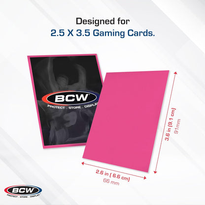 BCW Deck Guard - Double Matte Card Sleeves | 500 Count Box (10 Packs of 50 Sleeves) |Acid-Free, No PVC | Fits 2.5" x 3.5" Game Cards | Archival Safe Sleeves for Card Protection (Pink)
