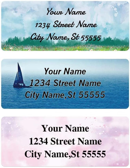 Return Address Labels - Personalized Address Labels, Custom Address Labels Colorful Patterns, Can Be Used for Box, Paper, Plastic, Glass, Metal (2.6x1 Inch, Set of 400, Matte Silver)