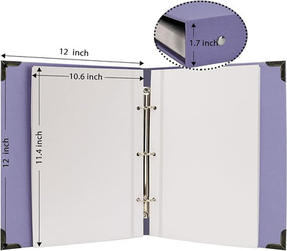 Vienrose Photo Album Self Adhesive 40 Pages Hardcover with DIY Scrapbooking Kit 3 Rings Paper Scrapbook for Lover Friends Kids Wedding Purple