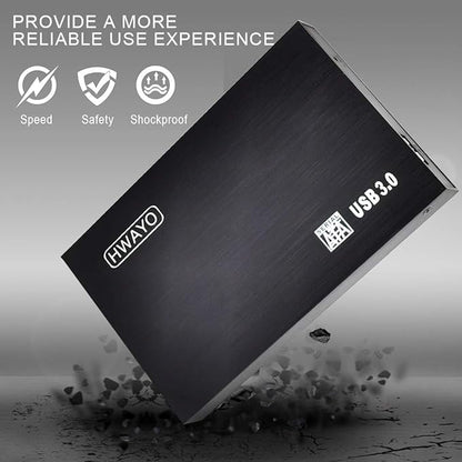 160GB Ultra Slim Portable External Hard Drive USB3.0 2.5'' HDD Storage for PC, Desktop, Laptop, MacBook, Chromebook (Black)