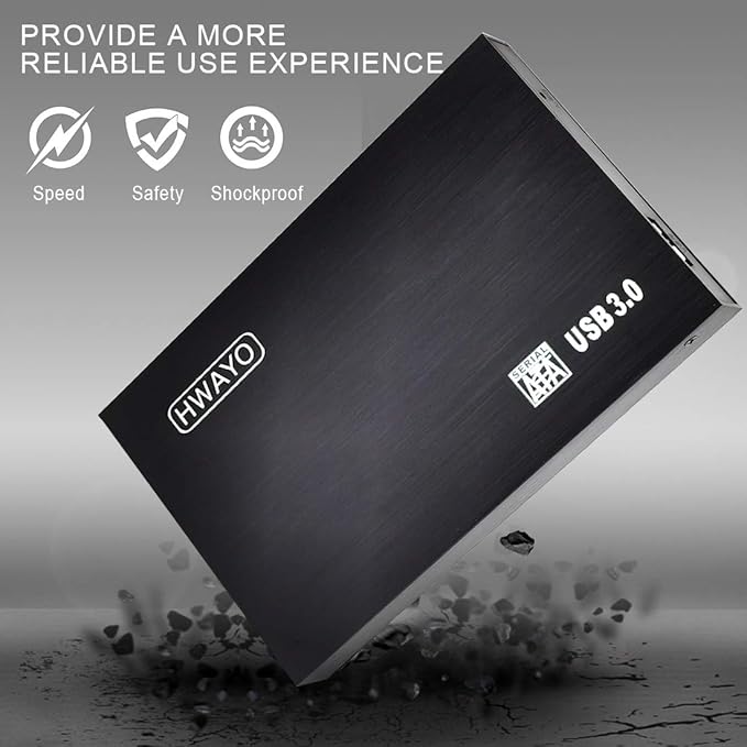 2.5'' 750GB Ultra Slim Portable External Hard Drive USB3.0 HDD Storage for PC/Desktop/Laptop/MacBook/Chromebook/Xbox One (Black)
