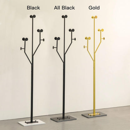 Heavy Duty Coat Rack Tree-shaped Metal Freestanding Coat Tree with Sturdy Marble Base Corner Coat Rack for Bedroom Entryway Hallway 14.96 x 10.24 x 68.9 Inches (Gold)