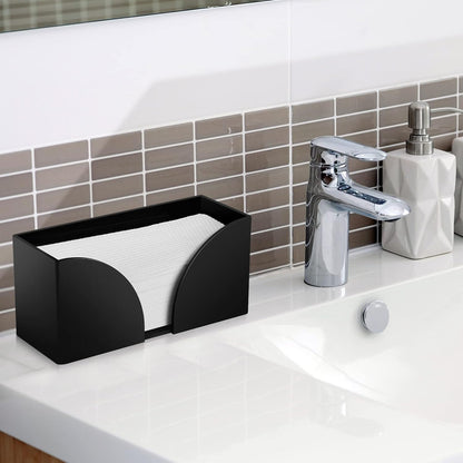 2Pack Paper Towel Dispenser Countertop, Black Acrylic Paper Towel Holder for Bathroom Folded Paper Towel Dispenser Clear Trifold Napkin Holder for Z-fold, C-fold, MultiFold Trifold - Home Kitchen