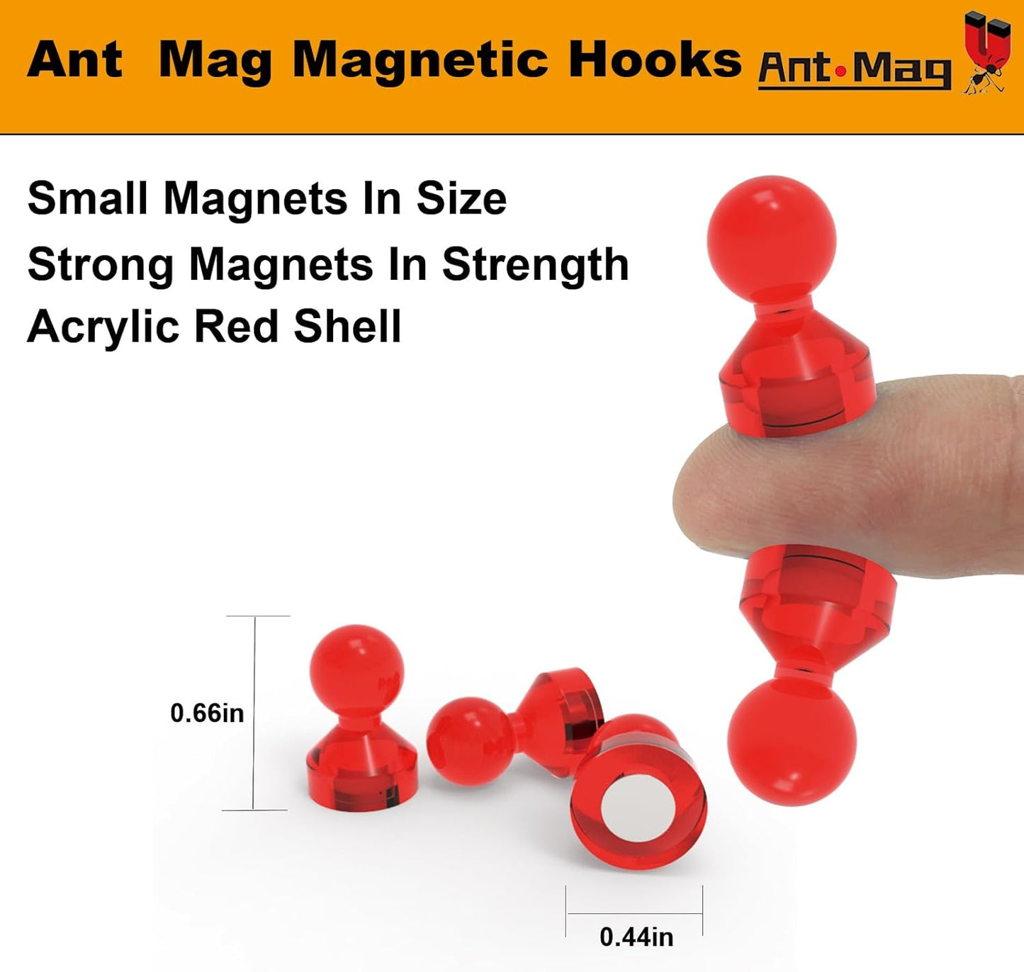Ant Mag Magnetic Push Pins 48pcs Strong Whtieboard Pins Magnets Perfect Use for Map Fridge Kitchen Home Office Classroom