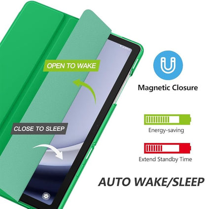 MoKo Case for Galaxy Tab A9+/A9 Plus 11 inch 2023, Slim Stand Protective Smart Cover with Hard PC Translucent Back Shell for Tab A9 Plus Tablet (SM-X210/X216/X218), Auto Wake/Sleep, Forest Green