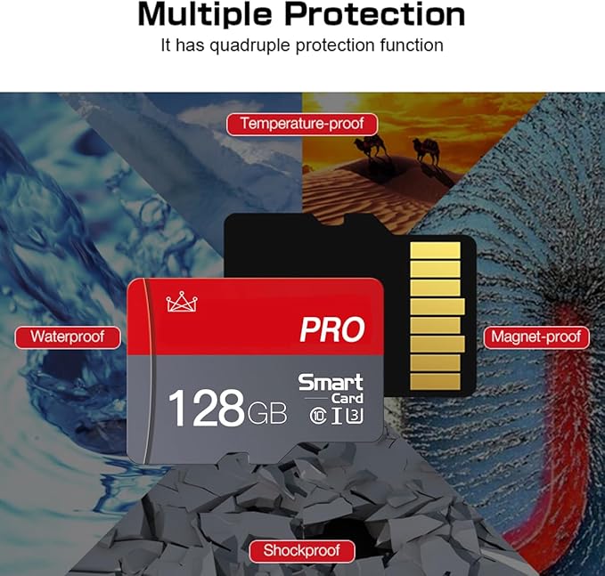 128GB Micro Memory Card Class 10 Memory Cards High Speed Mini TF Card with Adapter for Smartphones/Tablet/Drone/Game Console(2-Pack)
