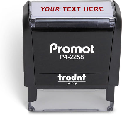 Promot Self Inking 1 Line Custom Stamp - Personalized Name Stamp for Office, Teacher, Address & Business Label Stamp - Choose Font, Ink Color, Pad, Self Inking for Personal & Professional Use - Large