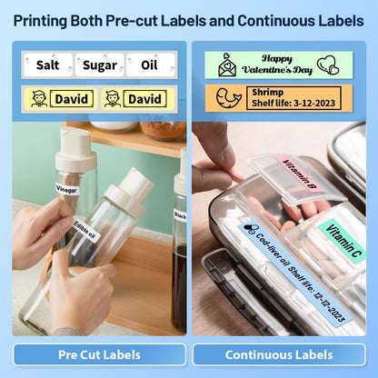 Phomemo D30 Label Maker Machine, Bluetooth Mini Label Maker for Kids School Items, Inkless Thermal Label Printer Portable Sticker Maker for Classroom Home Small Business Organizing