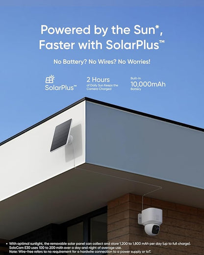 eufy Security SoloCam E30, 2-Cam Kit, Security Cameras Wireless Outdoor, Solar Camera Outdoor Wireless, 360° Pan, AI Tracking, 2K Clarity, No Monthly Fee (Renewed)
