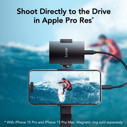 Lexar 4TB SL500 Portable SSD, Up to 2000MB/s, Compatible w/Type-C Laptops, iPhone 15/16, Smartphones, Tablets, PS5, Xbox, USB 3.2 Gen 2x2, Slim & Lightweight, External SSD, Black (LSL500X004T-RNBNU)