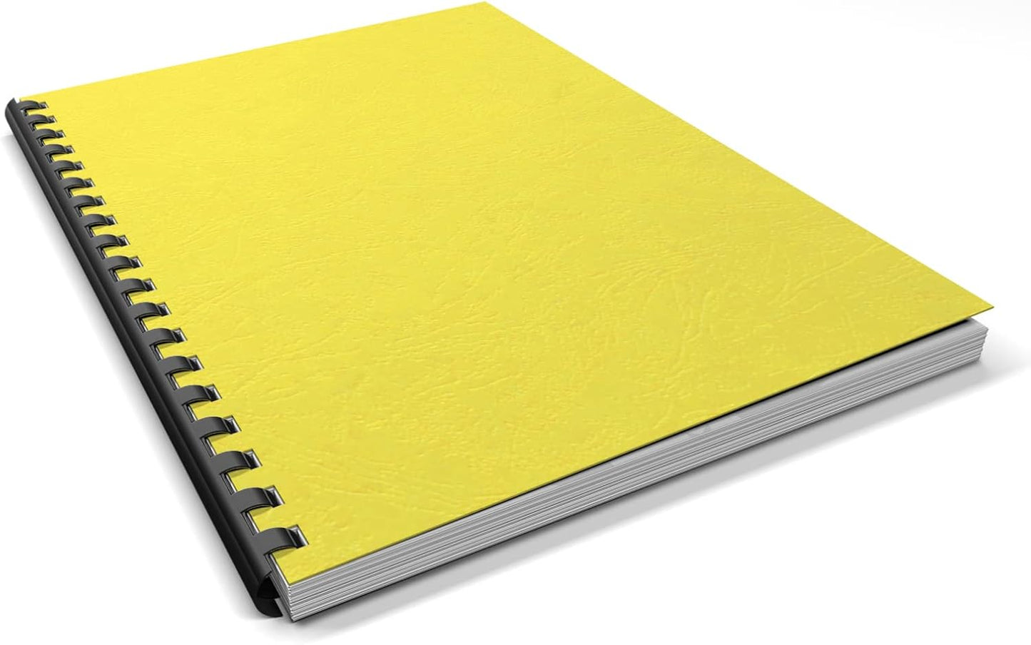 Binditek 100 Pack 12Mil Grain-Texture Paper Binding Presentation Covers, Letter Size, 230GSM, 85lb Un-Punched, 8-1/2 x 11 Inches, Yellow
