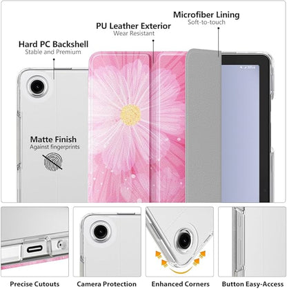 MoKo Case for Galaxy Tab A9+/A9 Plus 11 inch 2023, Slim Stand Protective Smart Cover with Hard PC Translucent Back Shell for Tab A9 Plus Tablet (SM-X210/X216/X218), Auto Wake/Sleep, Coreopsis