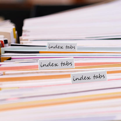 2 Inch Insertable Self Adhesive Tabs with Printable Inserts Self Adhesive Index Tabs Clear Plastic Sticky Divider Tab Divider Tab Stick on Paper Stickys Tabes with File Folder Labels for Binder, 50PCS