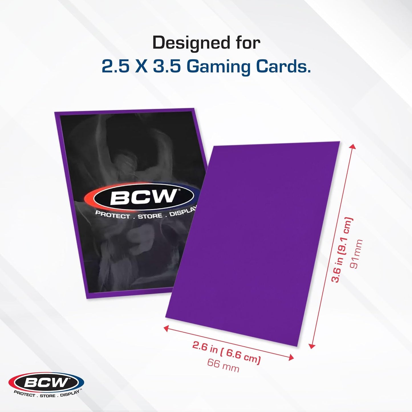 BCW Deck Guard - Double Matte Card Sleeves | 500 Count Box (10 Packs of 50 Sleeves) |Acid-Free, No PVC | Fits 2.5" x 3.5" Game Cards | Archival Safe Sleeves for Card Protection (Purple)