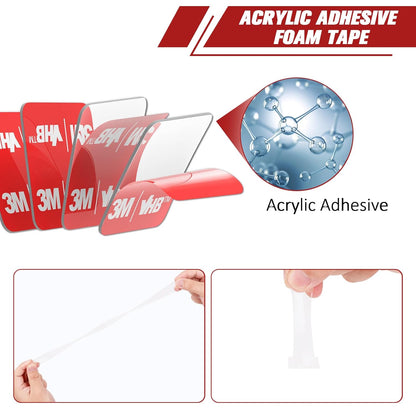 3M Double Sided Adhesive Dots Heavy Duty VHB 2" Diameter 0.02in Thick 20 PCS Clear 4905 Round Sticky Mounting Strong Adhesive Waterproof Foam Tape for Home Office Car Deco