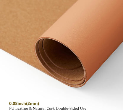 Cork Desk Mat - Dual-Sided Desk Pad for Office and Home - Desk Organization and Accessories - Ideal for Large Mouse Pad and Desk Mats on Top of Desks(Brown,27.6"x 13.8")