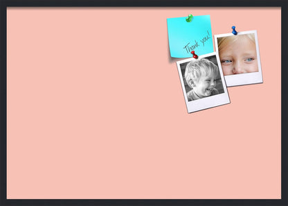 PinPix 40x28 Inch Cork Bulletin Board. This Decorative Framed Pin Board Comes with Pink Pastel Design and a Satin Black Frame. Ideal for Home Office Decor or Message Board (PinPix-1813)