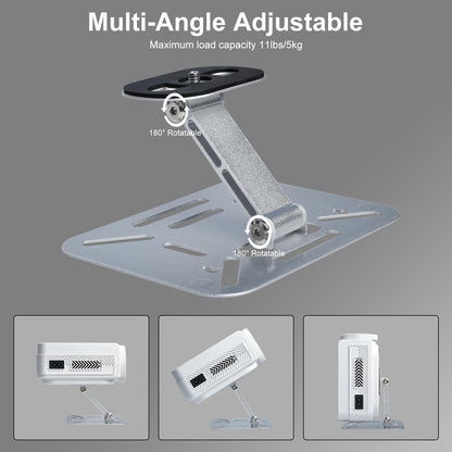 Projector Stand Table, Desktop Foldable Stand, Projector Ceiling Mount, Easy Setup with 180-Degree Adjustment, Compatible with More Projectors for Home,Outdoor,Office (Silver)