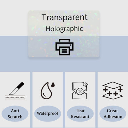 STARLIBOO Transparent Stickers Labels -1" x 2-5/8" Clear Address Labels Mailing Stickers for Laser/Inkjet Printer 8.5"×11"- 200 Labels (Clear Holographic)