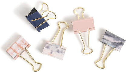 U Brands Fashion Binder Clips, Soft Dye with Gold Prongs, Office Organization Supplies, 32mm, 36 Count