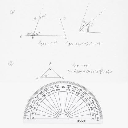 EBOOT 25 Pcs Math Protractors Plastic Protractor 180 Degrees, 4 Inches (Clear)